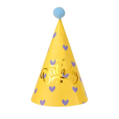 Sombrero De Fiesta De Cumpleaños Corazon Amarillo