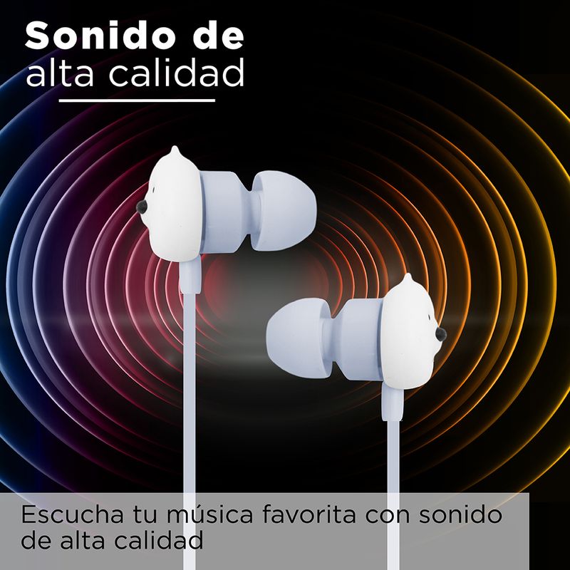 Audifonos De Cable 1318, Blanco, 1.1M