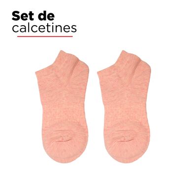 Medias de mujer cortas x2, Medianas, Rosa