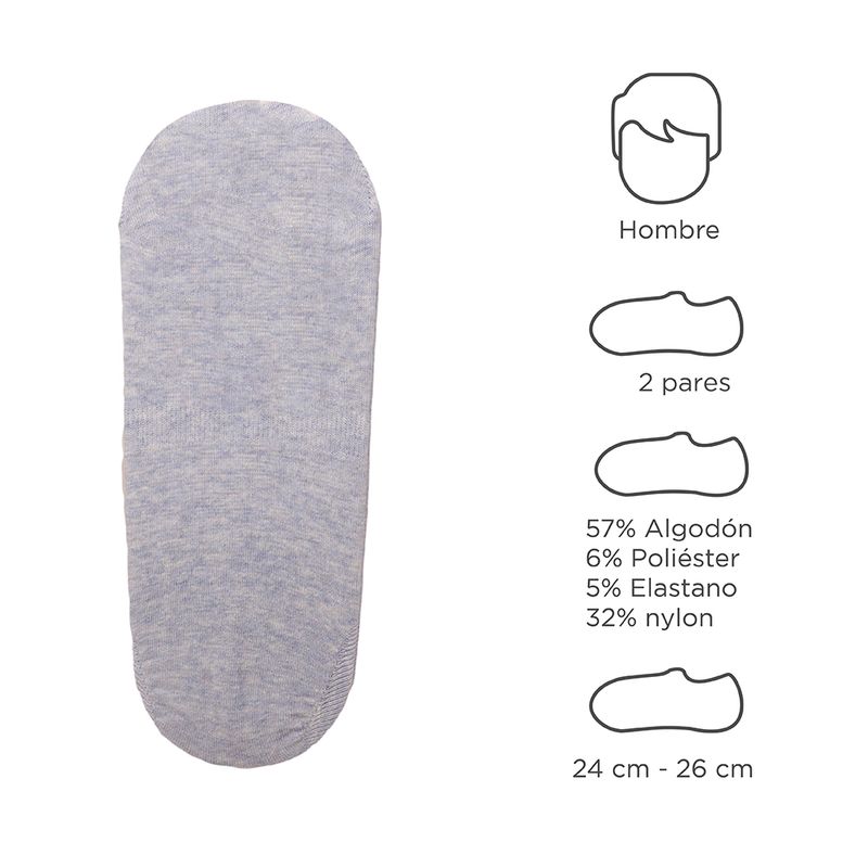 Medias-de-hombre-invisibles-x-24-26-cm-Gris-Claro-3-3116