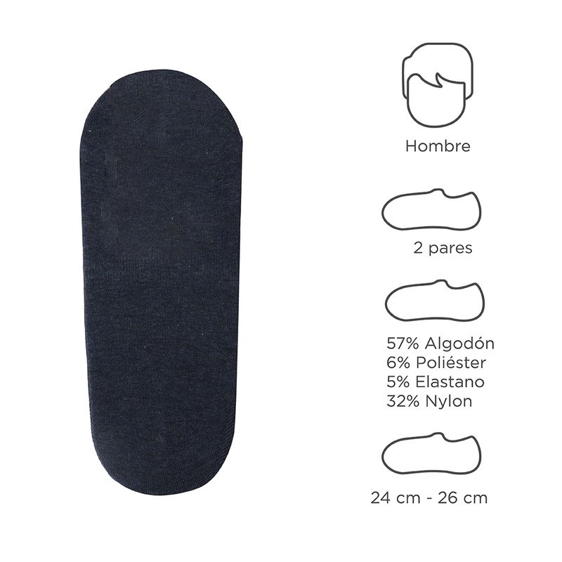 Medias-de-hombre-invisibles-2-pares-24-26-cm-Azul-Oscuro-3-3114