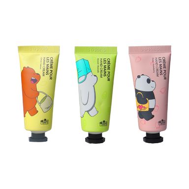 Set de 3 cremas para Manos Frutas We Bare Bears, Fresa - Aguacate - Limón