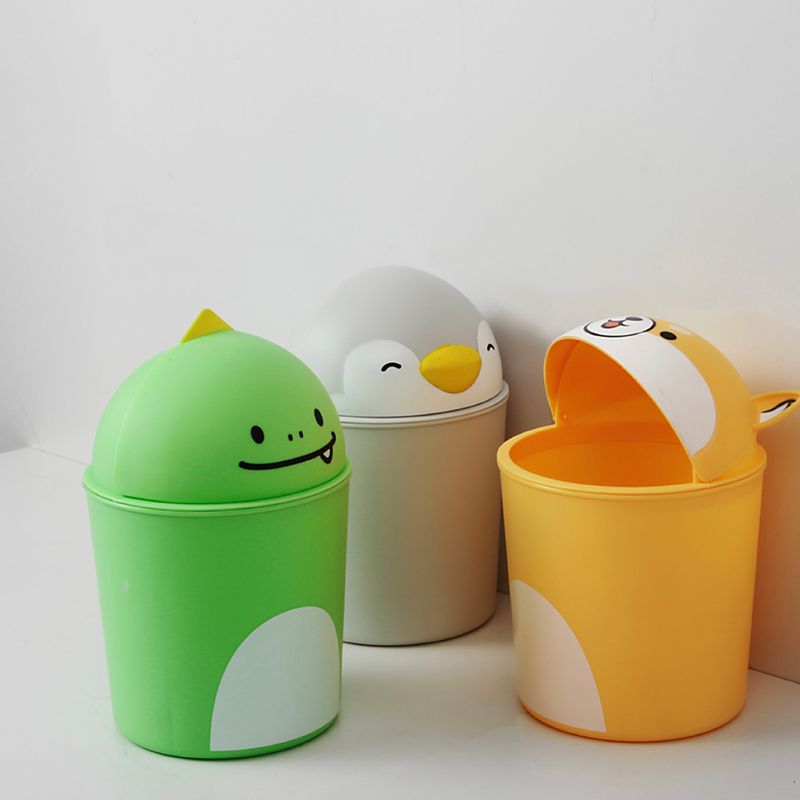 Wiosi Mini contenedor de basura en la acera y juego de latas de reciclaje  de tamaño pequeño único para lápices, organizador de escritorio, color  verde
