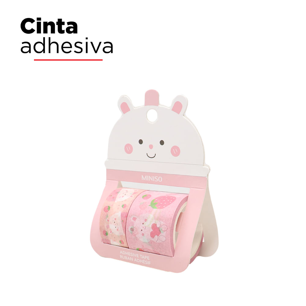 Cinta adhesiva decorativa con puntos Samekomon - Rosa pastel - 1,5 cm x 7 m