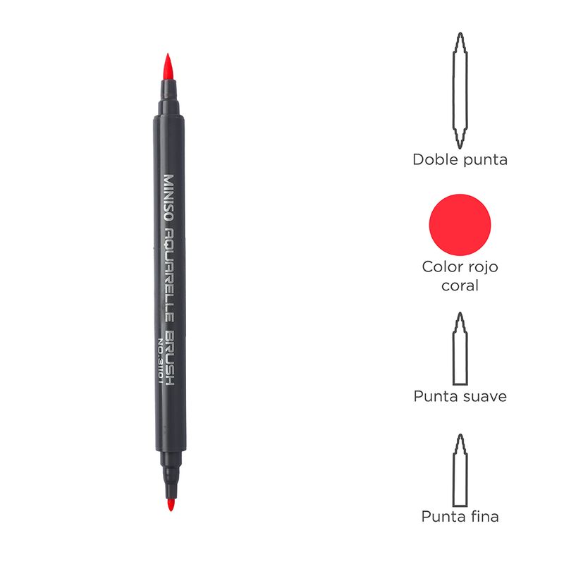 Plumon-A-Base-De-Agua-Doble-Punta-Rojo-Coral-2-6159