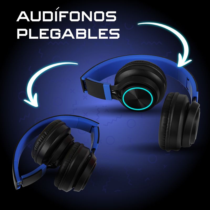 Auriculares Bluetooth Diadema Plegable 5.0 Verde Azul