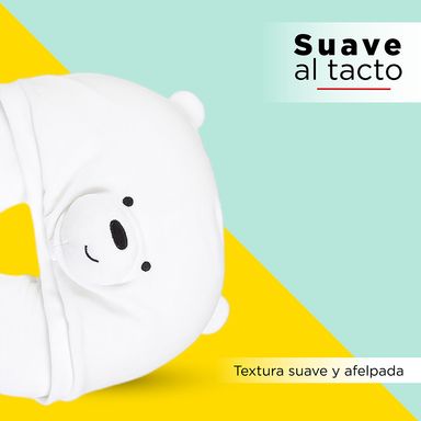 Almohada Para Viaje Con Gorro, Polar Osos Escandalosos, Blanco