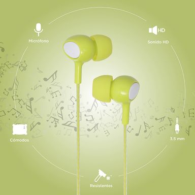 Audifonos De Cable, Se383 Verde/Blanco, 1.2M
