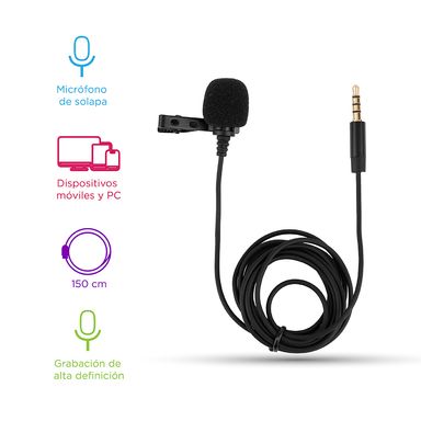 Microfono De Collar Clip 3.5Mm Live Stream Series