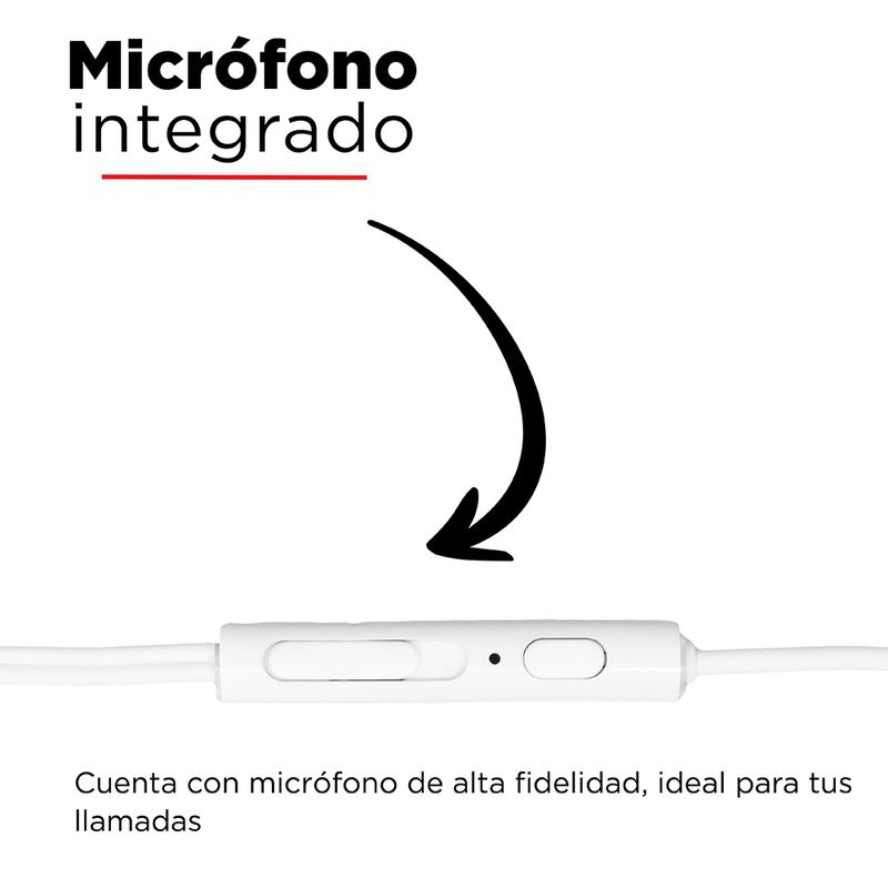 Audifonos De Cable 1.1.M, Plateado