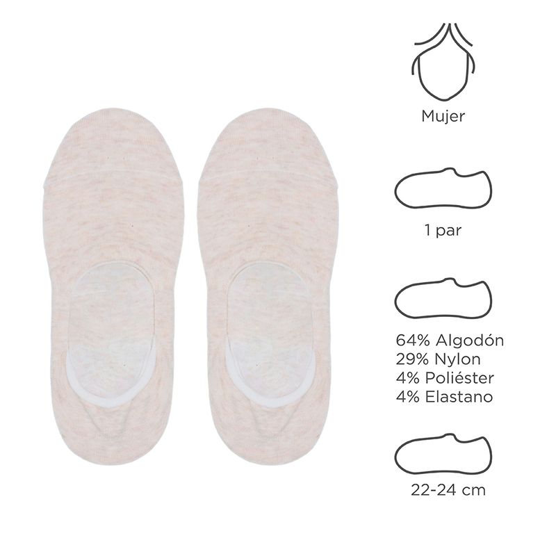 Medias-para-mujer-invisibles-antideslizantes-Medianas-22-24-cm-Beige-2-3071