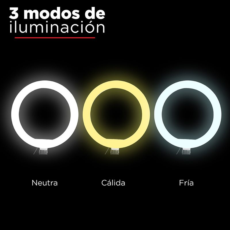 Tripode/ Aro de luz para celular luz led plegable