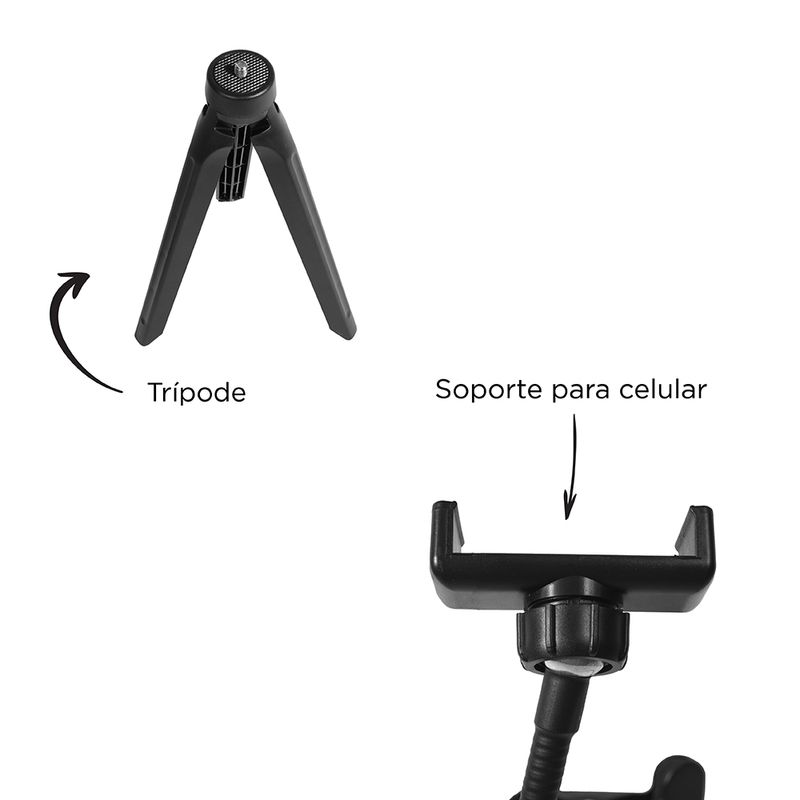 Tripode + Soporte Celular + Shutter Bluetooth + Aro De Luz