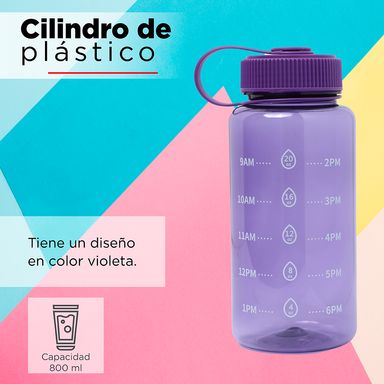 Botella de Plastico de Agua Fria con Asa Cool 800 Ml Morado