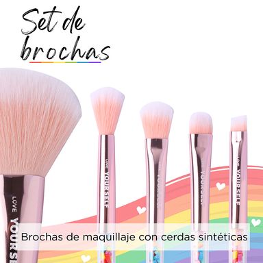 Brocha para Maquillaje Multicolor 5 Pzas
