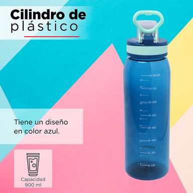 Botella de Plastico para Deportes con Asa 900 Ml Azul