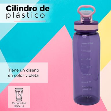 Botella de Plastico para Deportes con Asa 900 Ml Morado