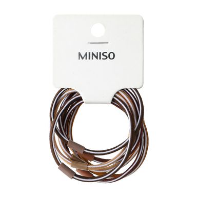 Banda Elastica de Color con Raya Plana de Dos Colores 8 Pzas Bandas Cafes