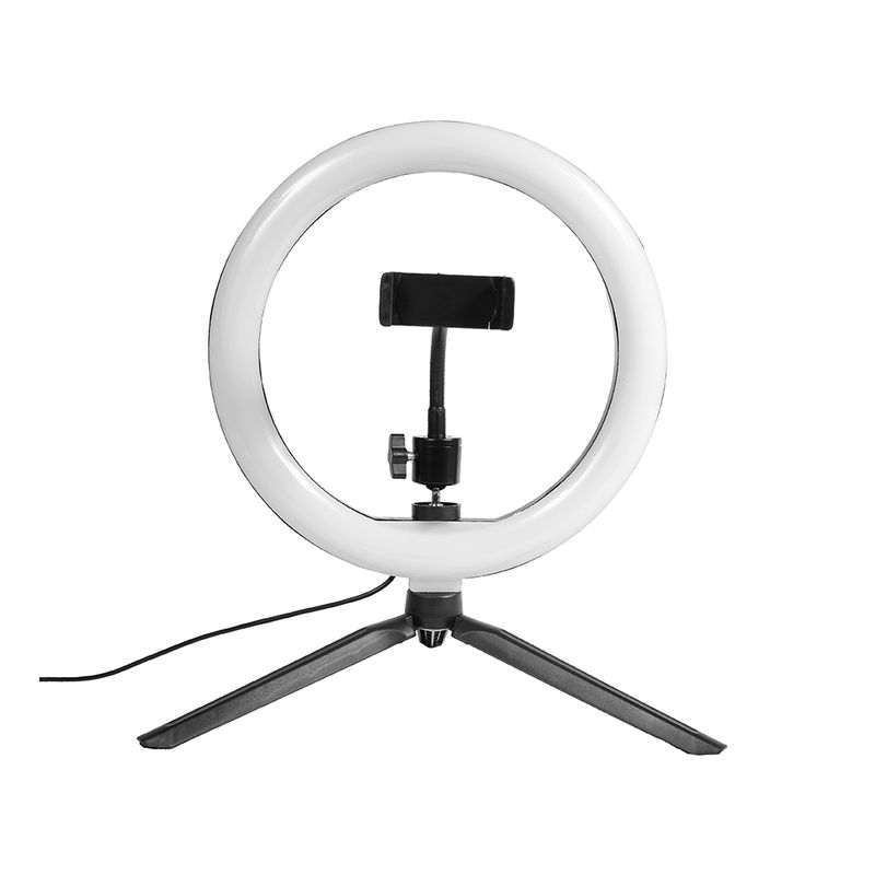 Aro de Luz con Soporte Para Celular y Clip para Mesa