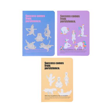 Cuaderno Stitch Bound A6 School Season Series Yoga Unicornio 20 Hojas 3 Pzas
