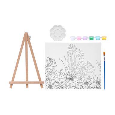 Kit de Pintura de Lienzo con Pintura de 6 Colores 2 Pinceles y 1 Paleta de Mariposa