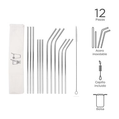 Set De Pitillos Portatiles Con Bolsa 12 Pzas