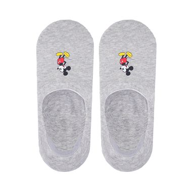 Medias Para Mujer, Con Estampado De Mickey Mouse 2Pzs, Medianas, Gris