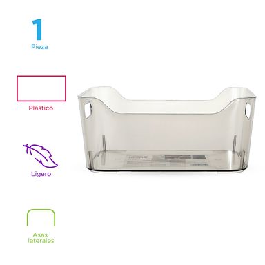 Organizador de Plastico Transparent Series Gris Transparente S