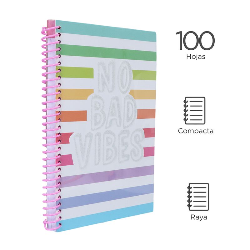 Cuaderno Argollado A5 Arcoiris 100 Hojas