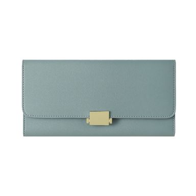 Billetera de Mujer Rectangular Luxury Plegable Larga con Decoracion Metalica Azul
