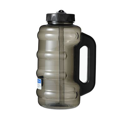 Botella de Plastico de Agua Fria de Gran Capacidad con Pitillo y Asa Negro 1850 Ml