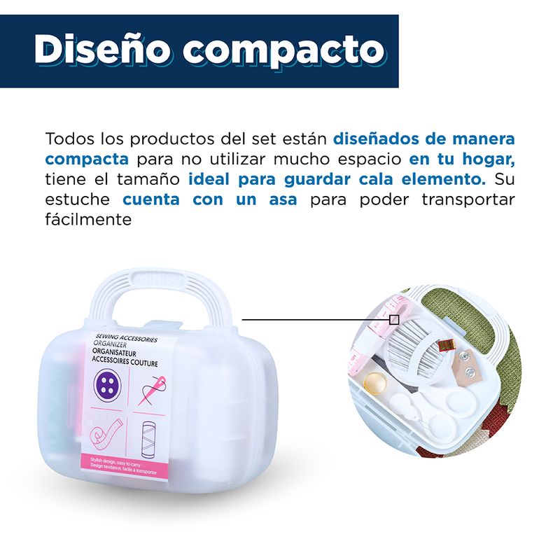 Organizador de Plastico de Costura con Asa Blanco