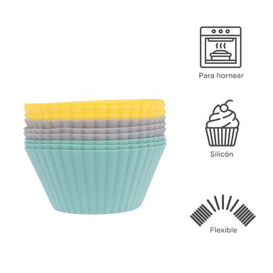 Tazas para Hornear de Silicona 9 Pzas