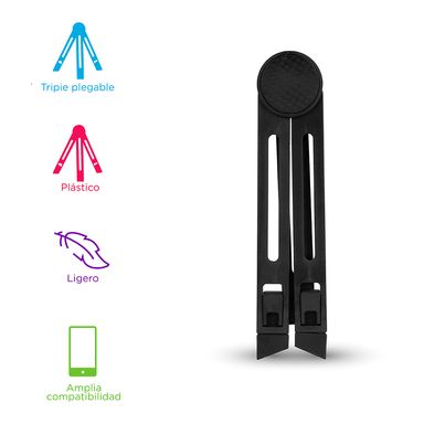 Soporte de Tripode de Escritorio para Telefono y Tableta Negro
