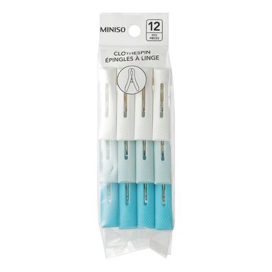 Pinzas Para Ropa Colores 12 Pzas Azul