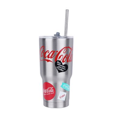 Vaso de Acero para Bebidas Frias y Calientes de Coca Cola Plateado 580 Ml