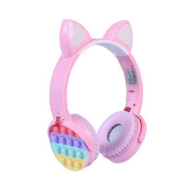 Audifonos de Diadema Plegable en Forma de Oreja de Gato Led Modelo H06 Rosa