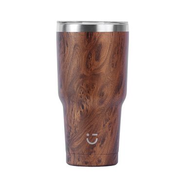 Termo de Acero Inoxidable con Aislamiento con Imitacion de Madera 900 Ml