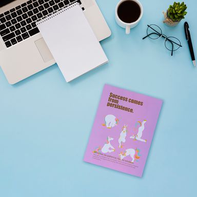 Cuaderno Forrado de Yoga School Season Series de Unicornio 80 Hojas