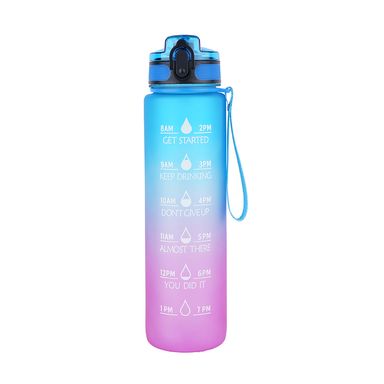 Botilito Botella Plastico con Correa para Deportes color Auzl y Rosa 1000 Ml