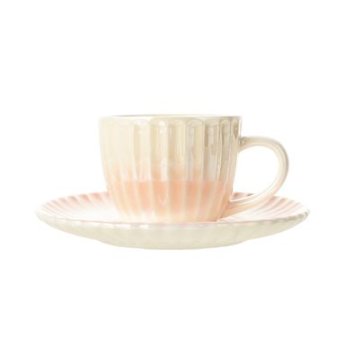 Taza de Ceramica con Plato para Café color Rosa