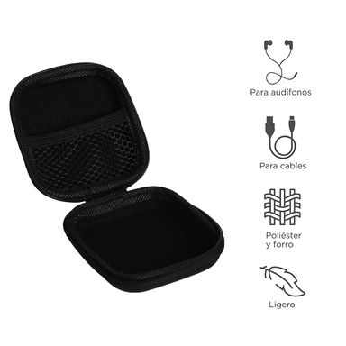 Organizador para Viaje Rectuangular para Accesorios Digitales Negro