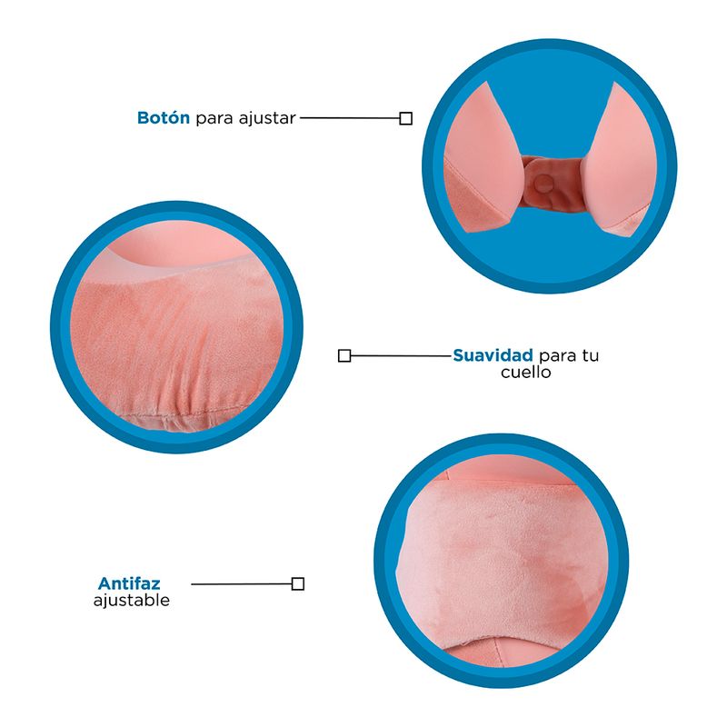 Almohada-en-Forma-de-U-de-Espuma-Viscoelastico-con-Antifaz-para-Dormir-y-Proteccion-de-Cuello-Rojo-Coral-6-15421
