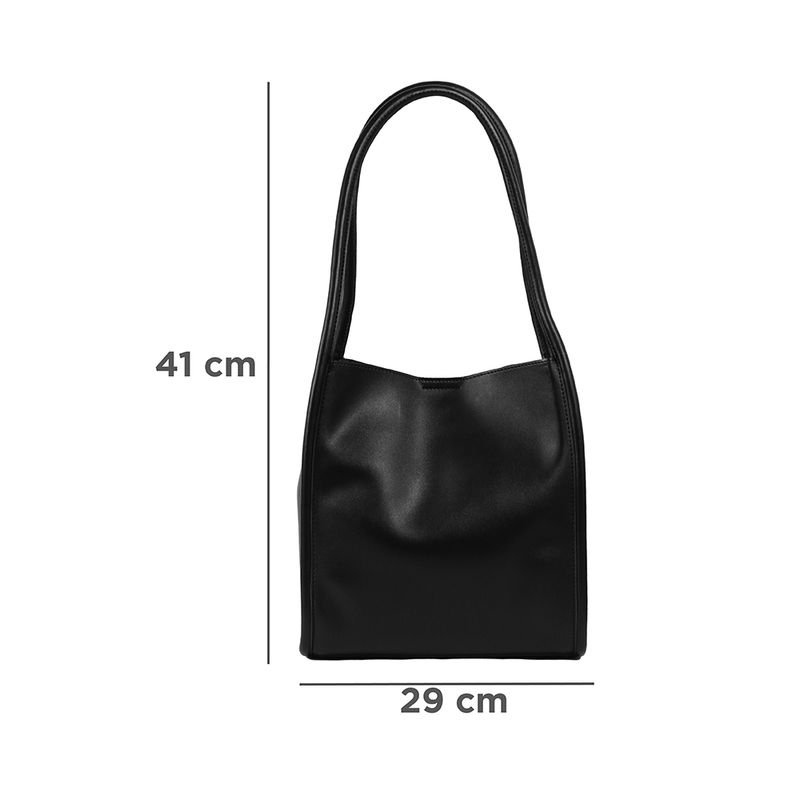 Bolso Hobo Clasico Forma Trapecio Negro