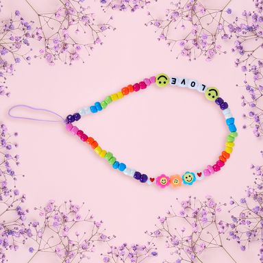 Colgante para Celular Cuentas de  Colores  Love