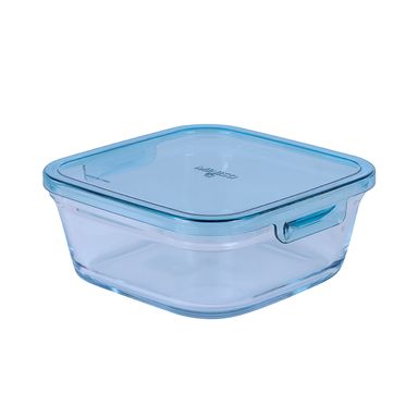 contenedor de  Alimentos de  Vidrio Resistente Al Calor Azul
