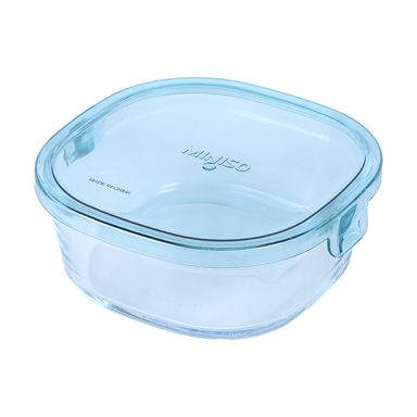 contenedor de  Alimentos de  Vidrio Resistente Al Calor Azul
