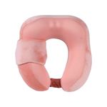 Almohada-en-Forma-de-U-de-Espuma-Viscoelastico-con-Antifaz-para-Dormir-y-Proteccion-de-Cuello-Rojo-Coral-1-15421