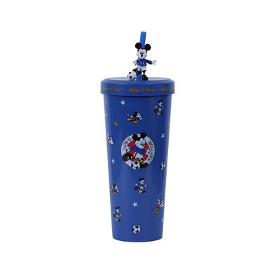 Botella de  Plastico con Pitillo Mickey Mouse Sports Collection Azul Disney