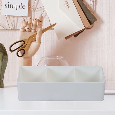 Organizador de  Plastico de  3 Compartimentos Blanco
